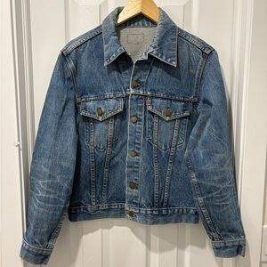 Levi's Type 3 Small "e" Blue Denim Trucker Jacket Vintage 1970s size S